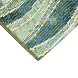 Trans Ocean Liora Manne Wave Indoor/Outdoor Area Rug - Contemporary Abstract Design In Soothing Blue Hues Green Polypropylene,Polyester Mnar8966206