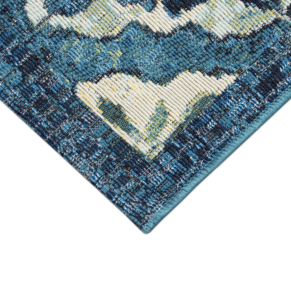 Trans Ocean Liora Manne Marina Power Loomed Area Rug - Durable Indoor/Outdoor Medallion Design For Elegance Blue Polypropylene,Polyester Mna69966404