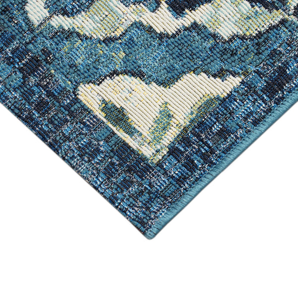 Trans Ocean Liora Manne Marina Power Loomed Area Rug - Durable Indoor/Outdoor Medallion Design For Elegance Blue Polypropylene,Polyester Mna69966404