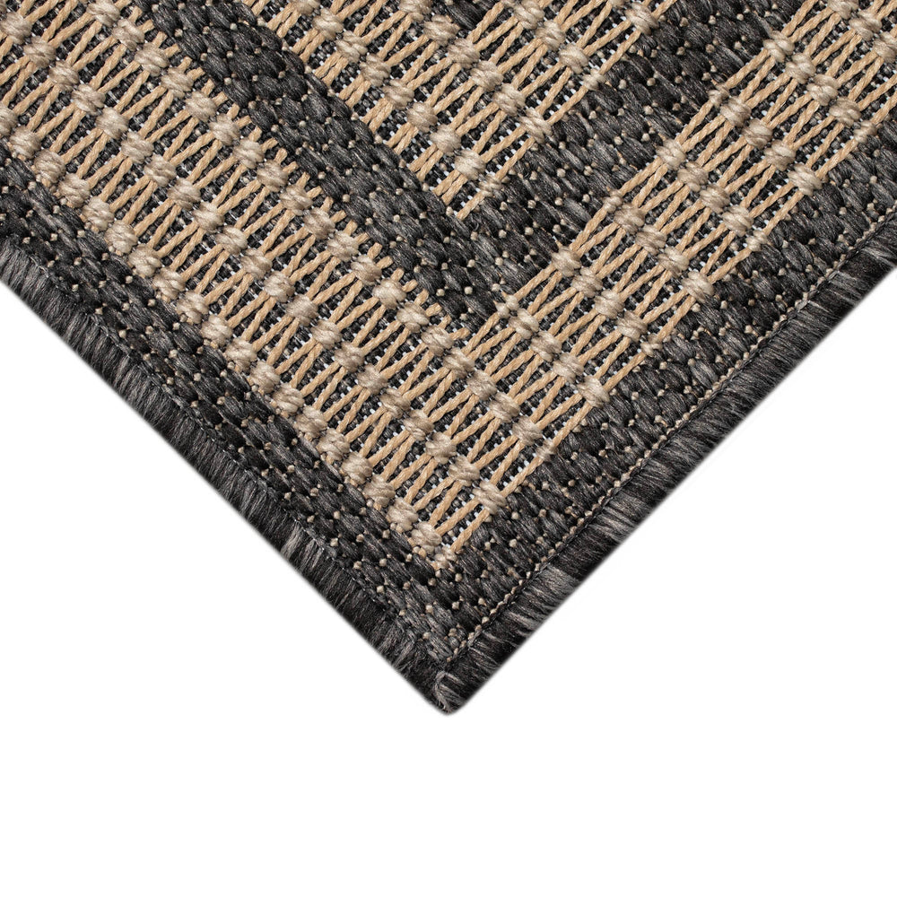 Trans Ocean Liora Manne Monaco Striped Border Indoor/Outdoor Area Rug - Stylish, Easy Care Accent For Any Space Natural Polypropylene Moc80627912