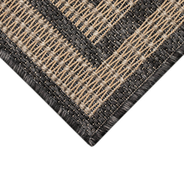 Trans Ocean Liora Manne Monaco Striped Border Indoor/Outdoor Area Rug - Stylish, Easy Care Accent For Any Space Natural Polypropylene Moc80627912