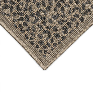 Trans Ocean Liora Manne Monaco Leopard Border Area Rug - Stylish Indoor/Outdoor Flatweave With Animal Print Design Natural Polypropylene Moc45628212