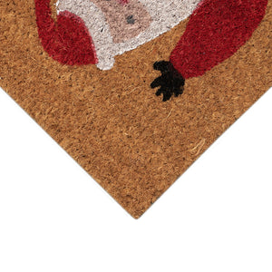 Trans Ocean Liora Manne Ho Ho Home Outdoor Mat - Cheerful Santa Coir Mat For Festive Entryways, 1'6" X 2'6" Natural Coir Ntr12201312