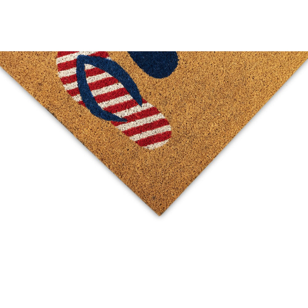 Trans Ocean Liora Manne Natura Freedom Flops Outdoor Mat - Whimsical Beach Accent With Patriotic Flair Natural Coir Ntr12229012