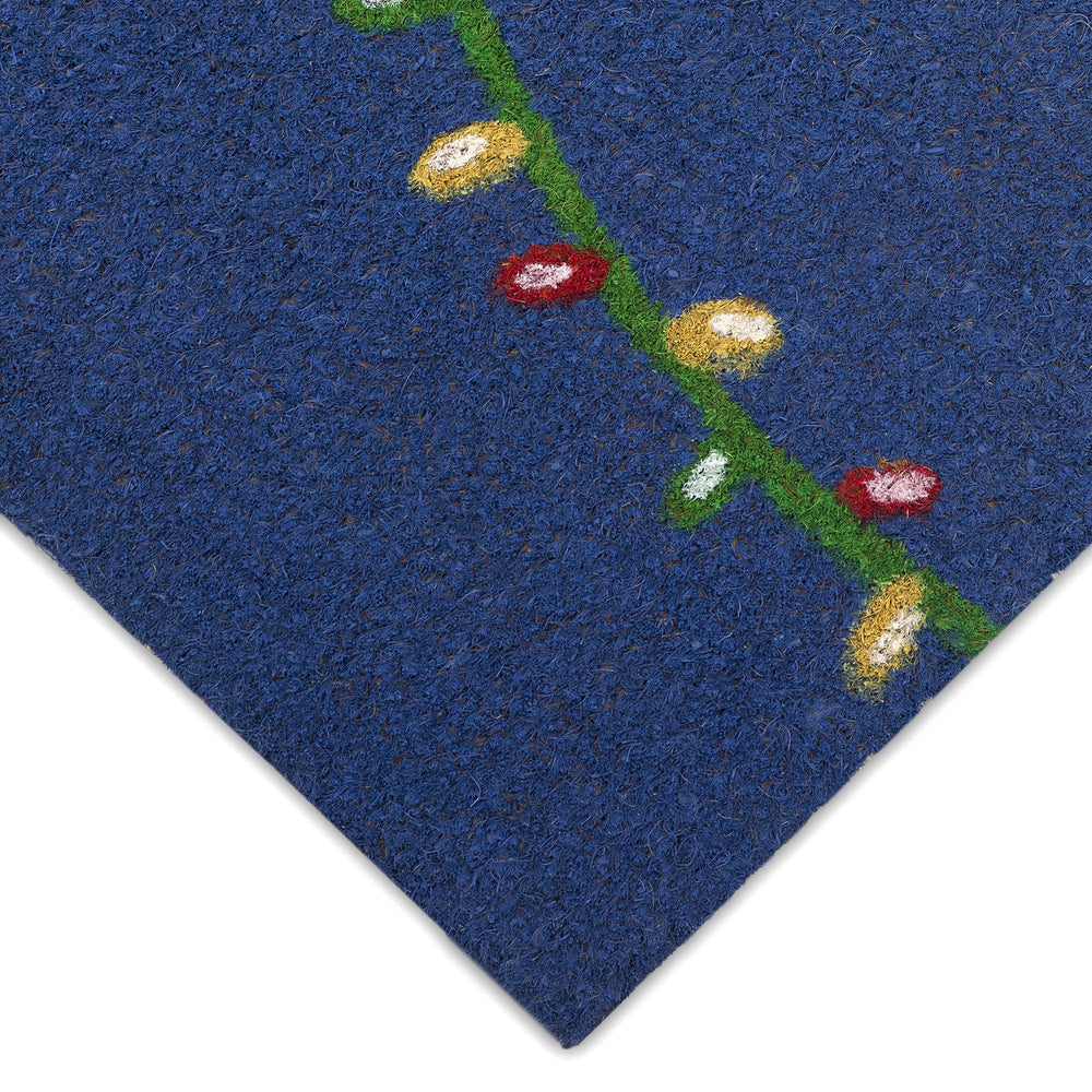 Trans Ocean Liora Frosty And Bright Outdoor Mat - Colorful Snowman Design, Navy 1'6" X 2'6" For Holiday Cheer Navy Coir Ntr12252133