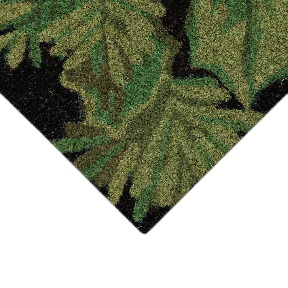 Trans Ocean Liora Manne Natura Hollyberries Outdoor Mat - Festive Black Design With Green Leaves & Red Berries Black Coir Ntr12253848