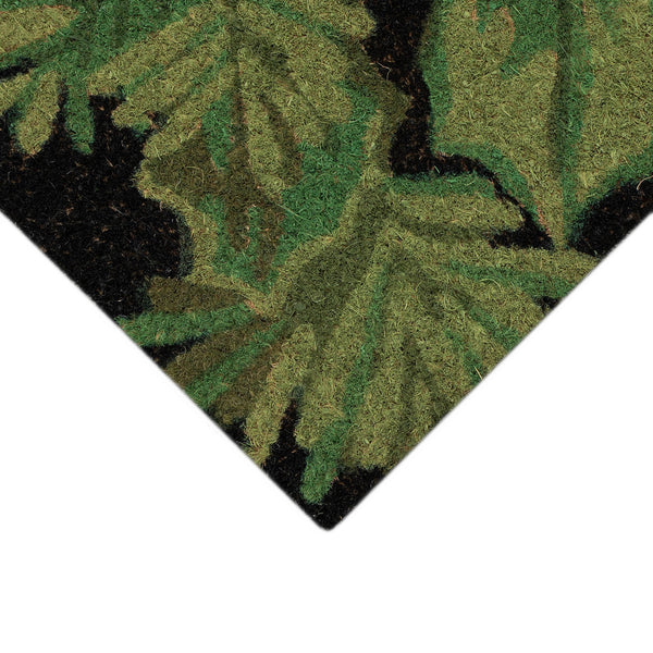 Trans Ocean Liora Manne Natura Hollyberries Outdoor Mat - Festive Black Design With Green Leaves & Red Berries Black Coir Ntr12253848