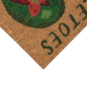 Trans Ocean Liora Wipe Your Mistletoes Outdoor Mat - Fun Coir Floor Decor With Festive Flip Flops, 1'6"X2'6" Natural Coir Ntr12253912