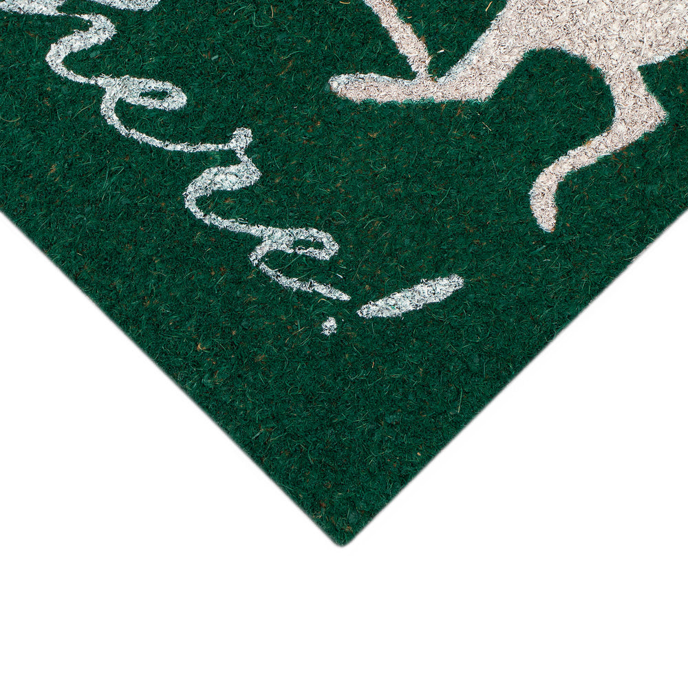 Trans Ocean Liora Manne Natura Christmas Outdoor Mat - Festive Deer & Poinsettia Design For Holiday Cheer 1'6"X2'6" Green Coir Ntr12254116