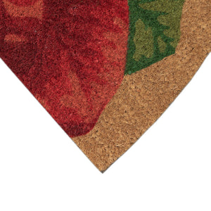 Trans Ocean Liora Manne Natura Poinsettia Outdoor Mat - Festive Floral Design For A Vibrant Entryway 1'6"X2'6" Natural Coir Ntrh1254212
