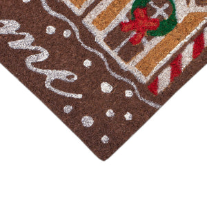 Trans Ocean Liora Manne Gingerbread House Welcome Mat – Festive Chocolate Coir For Cheerful Holiday Entryways Brown Coir Ntrf2254319