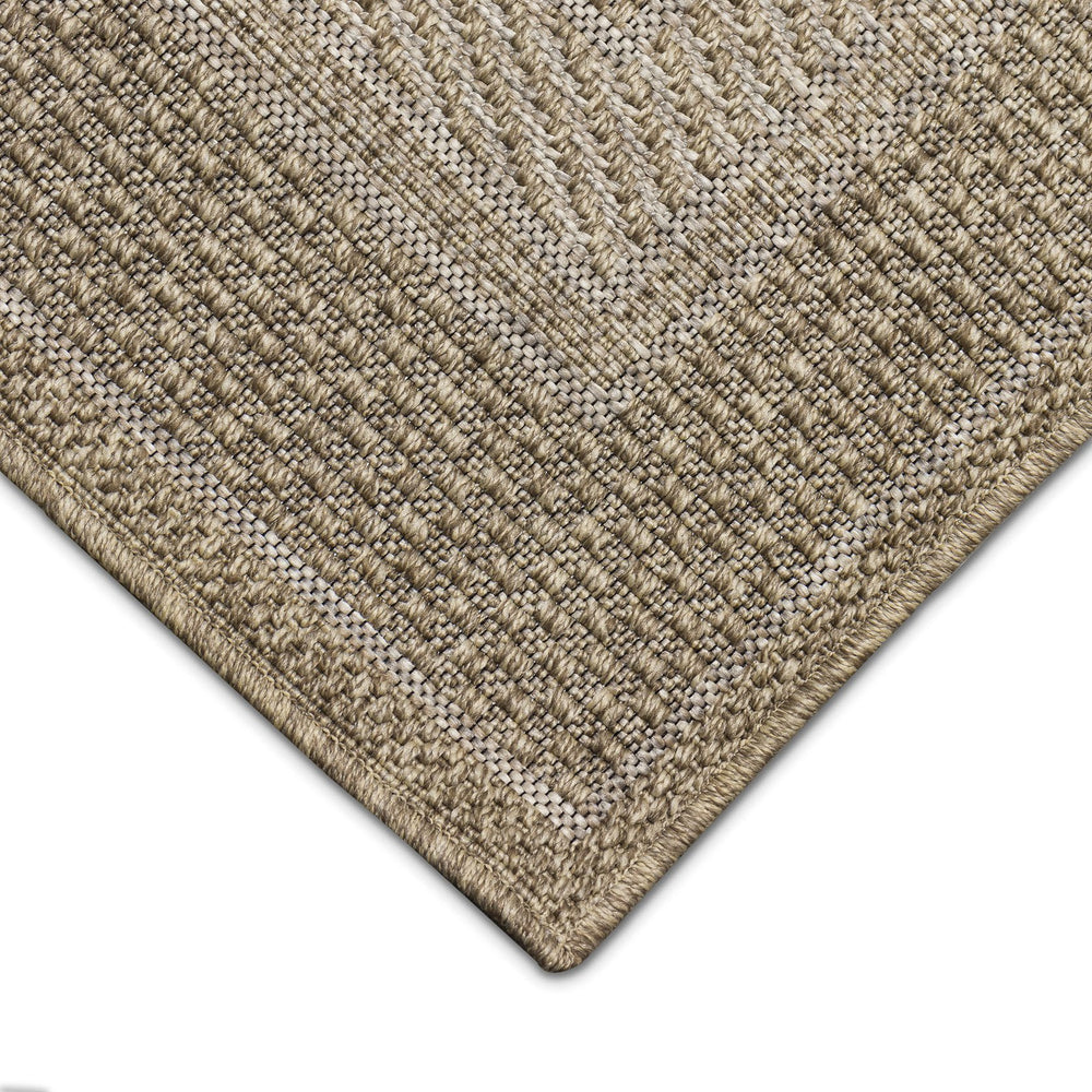 Trans Ocean Liora Manne Orly Power Loomed Geometric Area Rug For Indoor/Outdoor With Textured Border Design Natural Polypropylene Oly57648412