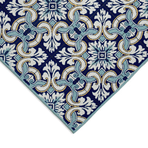 Trans Ocean Liora Manne Ravella Floral Tile Indoor/Outdoor Area Rug - Vibrant Geometric Design For All Spaces Blue Polypropylene,Acrylic Rvlr8225333