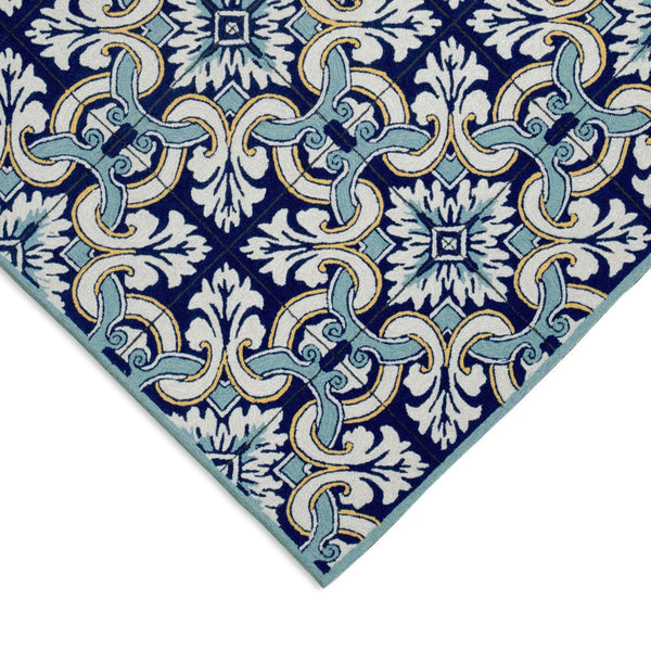 Trans Ocean Liora Manne Ravella Floral Tile Indoor/Outdoor Area Rug - Vibrant Geometric Design For All Spaces Blue Polypropylene,Acrylic Rvlr8225333