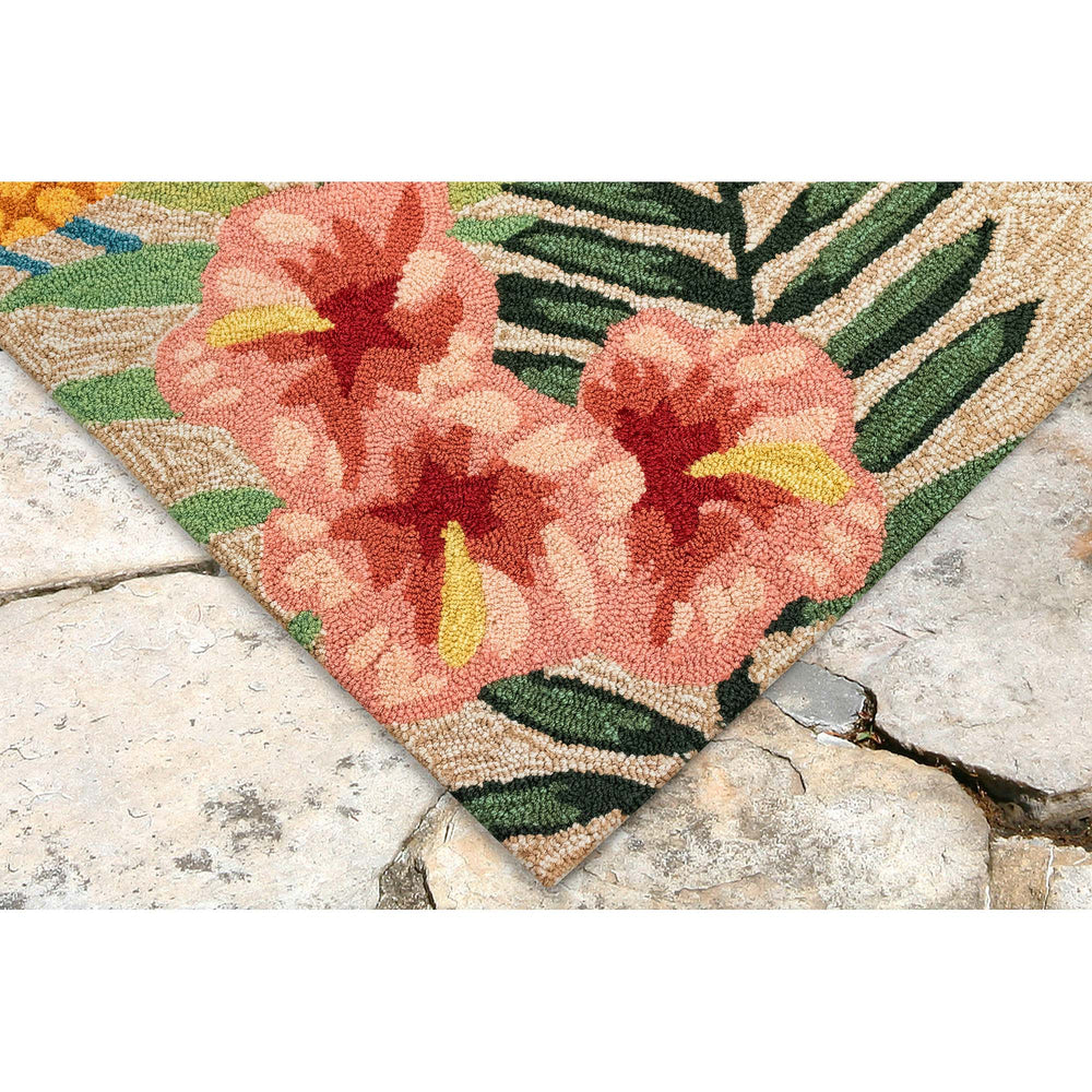 Trans Ocean Liora Manne Ravella Tropical Botanical Area Rug - Hand-tufted, Durable Design For Indoor & Outdoor Spaces Natural Polypropylene,Acrylic Rvl23228012