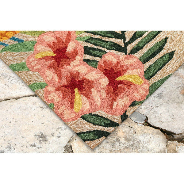 Trans Ocean Liora Manne Ravella Tropical Botanical Area Rug - Hand-tufted, Durable Design For Indoor & Outdoor Spaces Natural Polypropylene,Acrylic Rvlr8228012