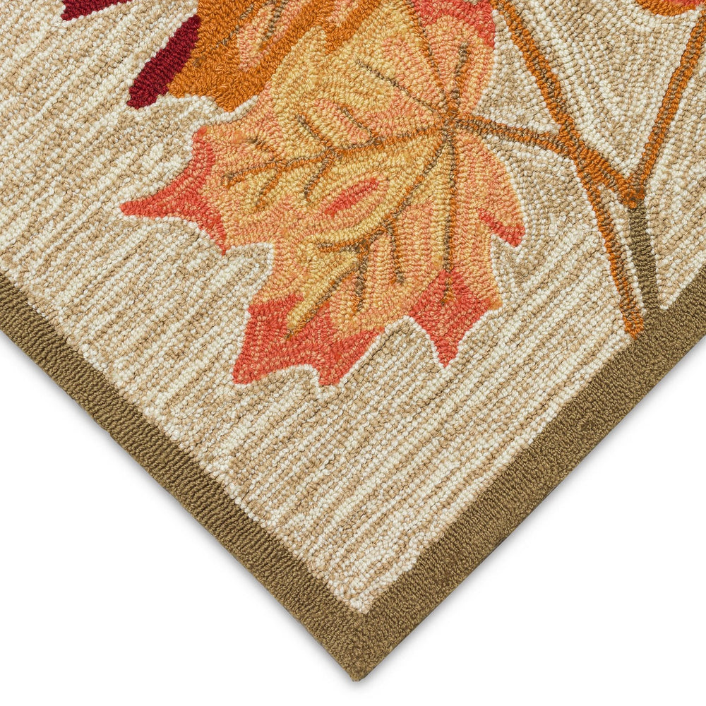 Trans Ocean Liora Manne Ravella Fall Leaves Border Area Rug - Vibrant Colors For Indoor & Outdoor Spaces Natural Polypropylene,Acrylic Rvl46230312