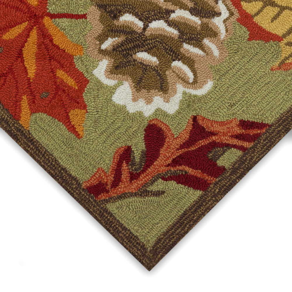Trans Ocean Liora Manne Ravella Falling Leaves Vibrant Indoor/Outdoor Area Rug For Stylish Home Decor Green Polypropylene,Acrylic Rvl23230416