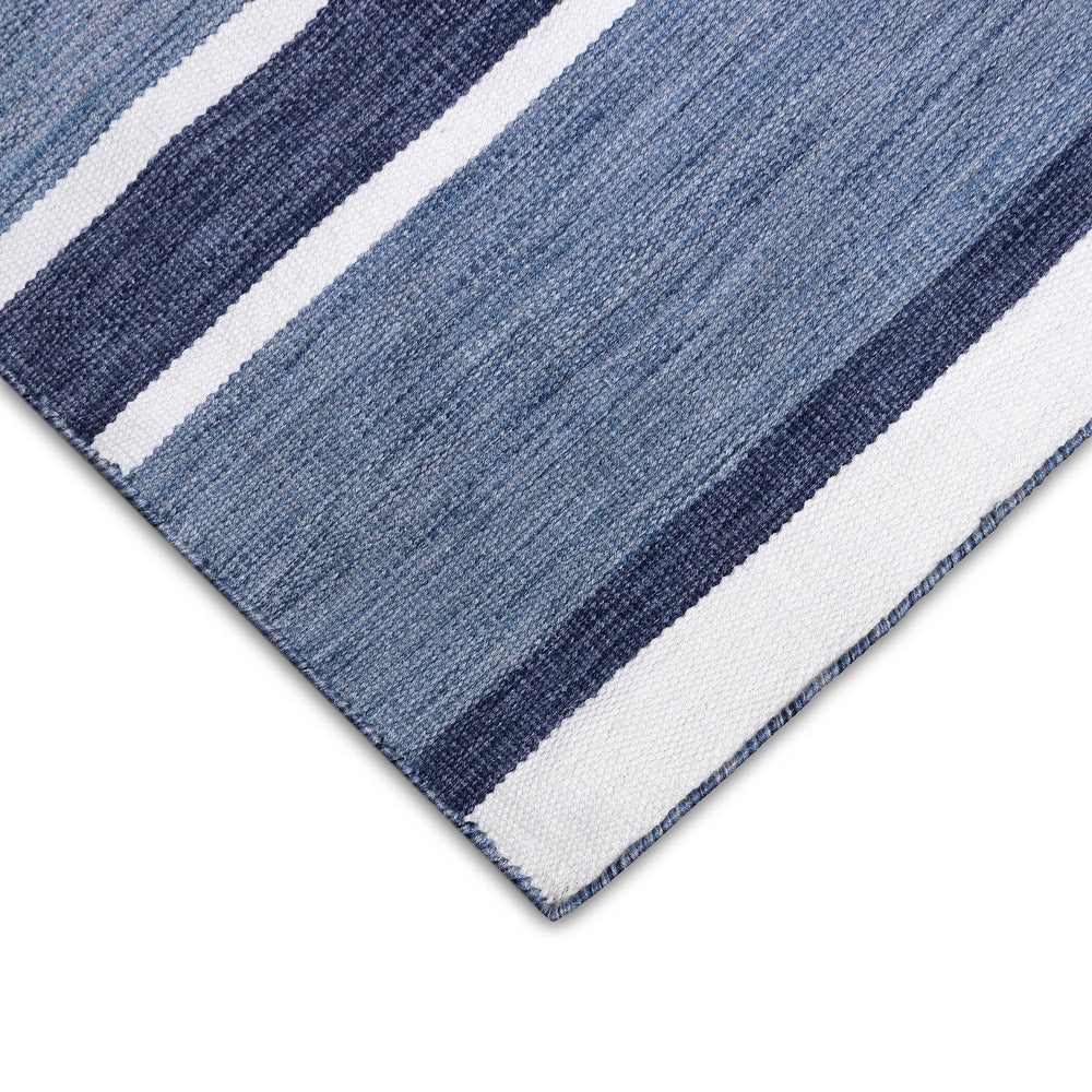 Trans Ocean Liora Manne Sorrento Boat Stripe Indoor/Outdoor Area Rug - Hand Woven, Fade Resistant & Versatile Navy Polyester,Acrylic Srn23631733