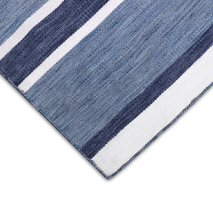 Trans Ocean Liora Manne Sorrento Boat Stripe Indoor/Outdoor Area Rug - Hand Woven, Fade Resistant & Versatile Navy Polyester,Acrylic Srn57631733