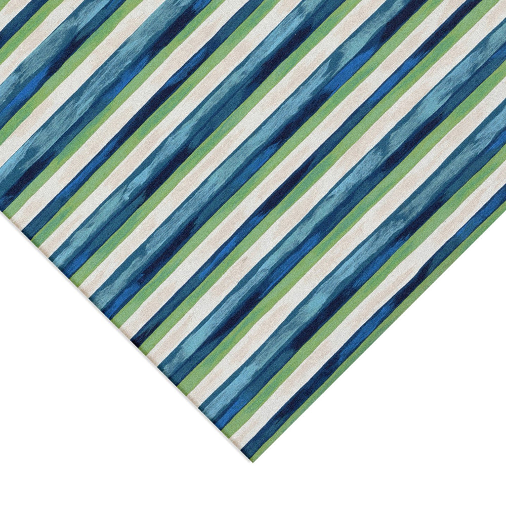 Trans Ocean Liora Manne Visions Ii Handmade Area Rug - Contemporary Painted Stripes For Indoor/Outdoor Use Blue Polyester Vcfr8431303