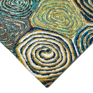 Trans Ocean Liora Manne Visions Iii Giant Swirls Indoor/Outdoor Area Rug - Durable, Artful Accent For Any Space Green Polyester Vebr8310203