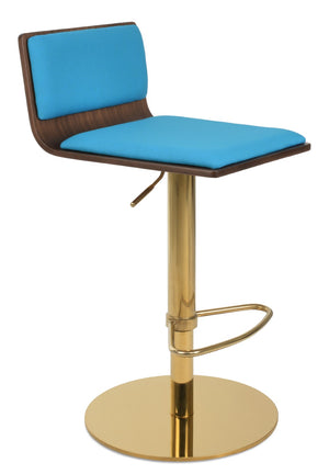 Soho Concept Corona Handle Barstools & Counterstools – Stylish Plywood Seats With Camira Fabric, 10-year Guarantee! Gold,Walnut,Turquoise  Soho-concept-dining-chair-07709