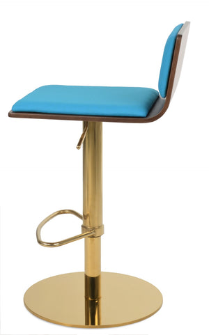 Soho Concept Corona Handle Barstools & Counterstools – Stylish Plywood Seats With Camira Fabric, 10-year Guarantee! Gold,Walnut,Turquoise  Soho-concept-dining-chair-06664