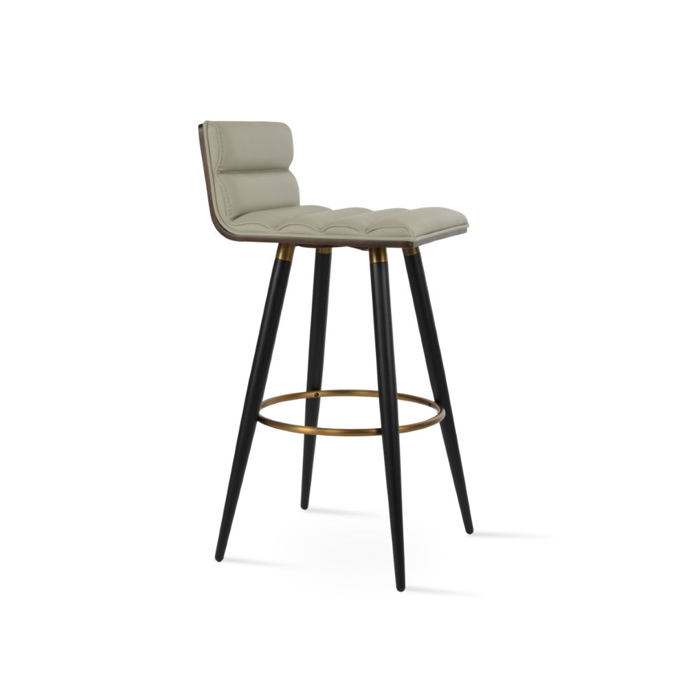 Soho Concept Corona Ana Barstools & Counterstools - Stylish Plywood Seats With Soft Upholstery & Elegant Bases Walnut,Light Grey  Soho-concept-dining-chair-10909