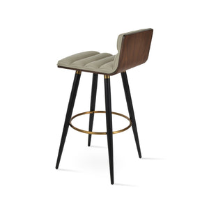 Soho Concept Corona Ana Barstools & Counterstools - Stylish Plywood Seats With Soft Upholstery & Elegant Bases Black,Walnut,Light Grey  Soho-concept-dining-chair-07596