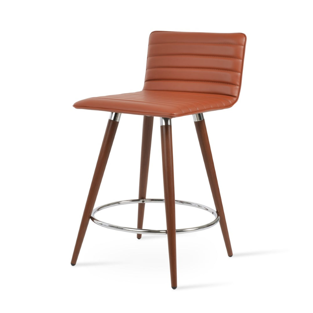 Soho Concept Corona Ana Upholstered Bar & Counter Stools - Stylish Leatherette, Metal Legs, 2-year Warranty! Black,Brass,Natural  Soho-concept-dining-chair-07593