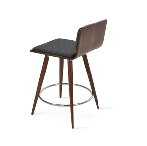 Soho Concept Corona Ana Counter Barstools With Removable Camira Wool Pads - Stylish Walnut & Modern Design Walnut,Dark Grey  Soho-concept-dining-chair-07601
