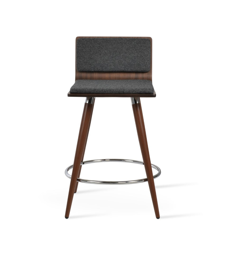 Soho Concept Corona Barstools & Counterstools - Walnut & Dark Grey With Removable Camira Blazer Wool Pads Walnut,Dark Grey  Soho-concept-dining-chair-06630
