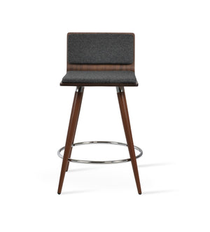 Soho Concept Corona Barstools & Counterstools - Walnut & Dark Grey With Removable Camira Blazer Wool Pads Walnut,Dark Grey  Soho-concept-dining-chair-06630