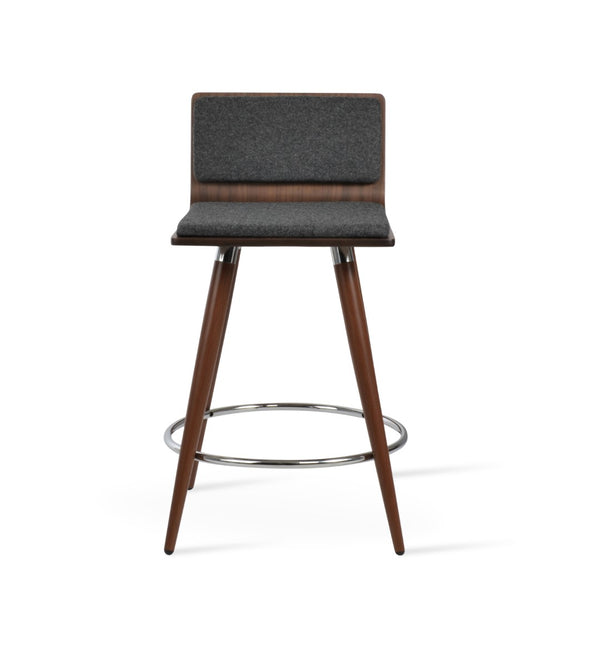 Soho Concept Corona Barstools & Counterstools - Walnut & Dark Grey With Removable Camira Blazer Wool Pads Walnut,Dark Grey  Soho-concept-dining-chair-06630