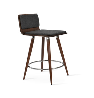 Soho Concept Corona Barstools & Counterstools - Walnut & Dark Grey With Removable Camira Blazer Wool Pads Walnut,Dark Grey  Soho-concept-dining-chair-10920