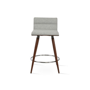 Soho Concept Corona Ana Comfort Barstools & Counterstools - Stylish Plywood Seats, Wool Upholstery, 10-year Warranty Walnut,Silver  Soho-concept-dining-chair-10919