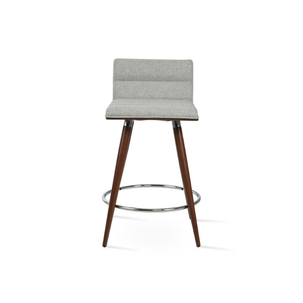 Soho Concept Corona Ana Comfort Barstools & Counterstools - Stylish Plywood Seats, Wool Upholstery, 10-year Warranty Walnut,Silver  Soho-concept-dining-chair-10919