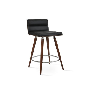 Soho Concept Corona Ana Barstools & Counterstools - Stylish Plywood Seats With Soft Upholstery & Elegant Bases Walnut,Black  Soho-concept-dining-chair-07599