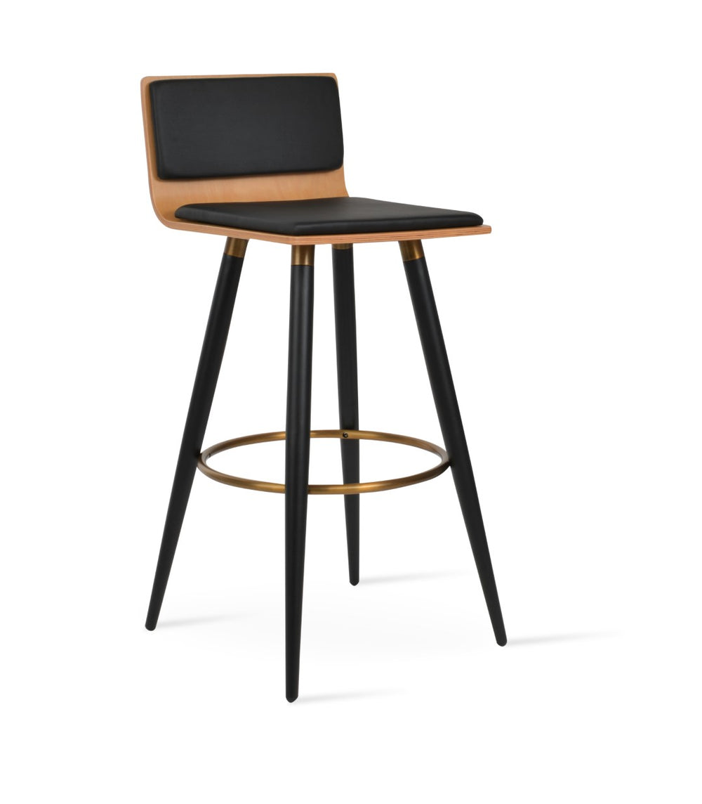 Soho Concept Corona Ana Upholstered Bar & Counter Stools - Stylish Leatherette, Metal Legs, 2-year Warranty! Black,Brass,Natural  Soho-concept-dining-chair-07593