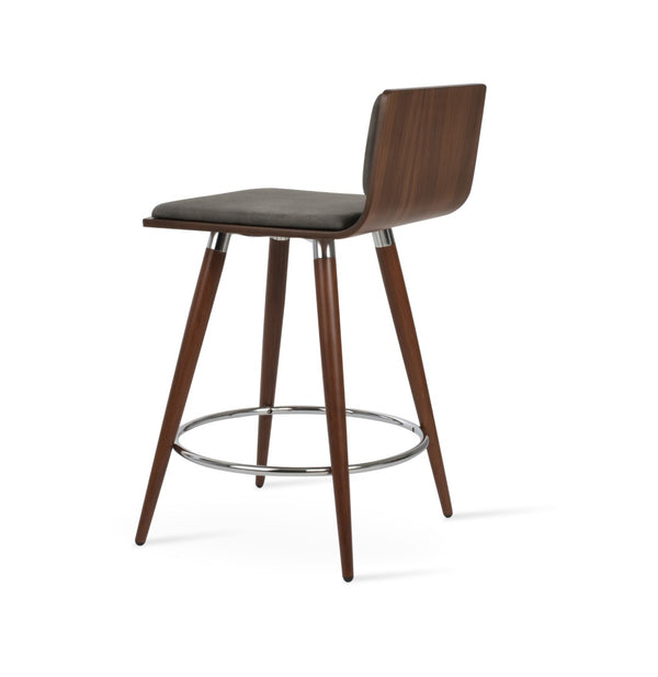 Soho Concept Corona Ana Bar & Counter Stools With Durable Plywood Seats, Removable Pads & Stylish Metal Bases Walnut,Grey  Soho-concept-dining-chair-07594