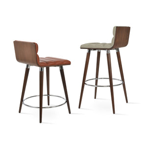 Soho Concept Corona Ana Barstools & Counterstools - Stylish Plywood Seats With Soft Upholstery & Elegant Bases Walnut,Light Grey  Soho-concept-dining-chair-10909