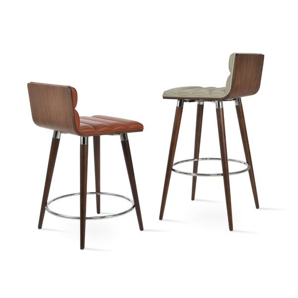 Soho Concept Corona Ana Barstools & Counterstools - Stylish Plywood Seats With Soft Upholstery & Elegant Bases Walnut,Light Grey  Soho-concept-dining-chair-10909