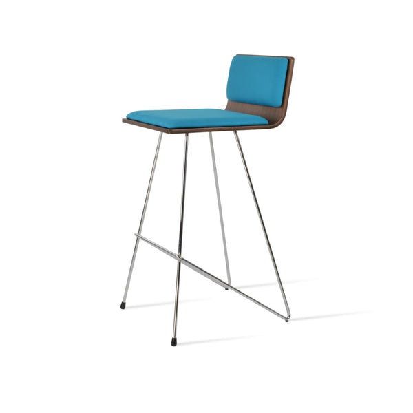 Soho Concept Corona Cat - Stylish Barstools With Plywood Seat & Luxurious Upholstery For Ultimate Comfort Chrome,Turquoise  Soho-concept-dining-chair-06637