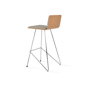 Soho Concept Corona Cat - Stylish Bar & Counter Stools With Plywood Seats And Soft Leatherette Upholstery Chrome,Light Grey  Soho-concept-dining-chair-07619