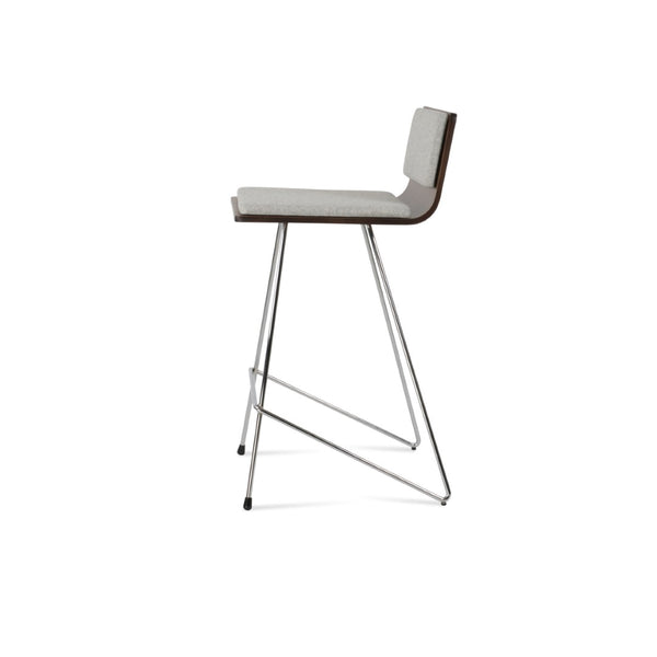 Soho Concept Corona Cat - Stylish Barstools With Comfort Wool Upholstery, Durable Wire Frame, 10-year Guarantee Chrome,Silver  Soho-concept-dining-chair-07617
