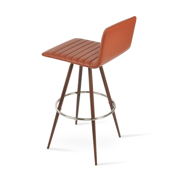 Soho Concept Corona Barstools & Counterstools – Elegant Upholstered Leatherette Seating With Solid Wood Bases Walnut  Soho-concept-dining-chair-07622