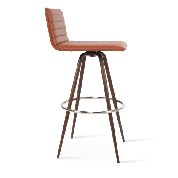 Soho Concept Corona Barstools & Counterstools – Elegant Upholstered Leatherette Seating With Solid Wood Bases Walnut  Soho-concept-dining-chair-06638