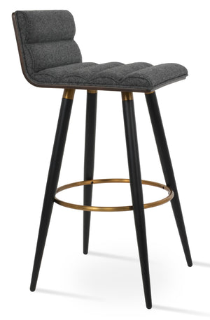Soho Concept Corona Wood Barstools & Counterstools With Removable Camira Blazer Wool Pads – 10-year Warranty, Stylish Walnut,Dark Grey  Soho-concept-dining-chair-10957