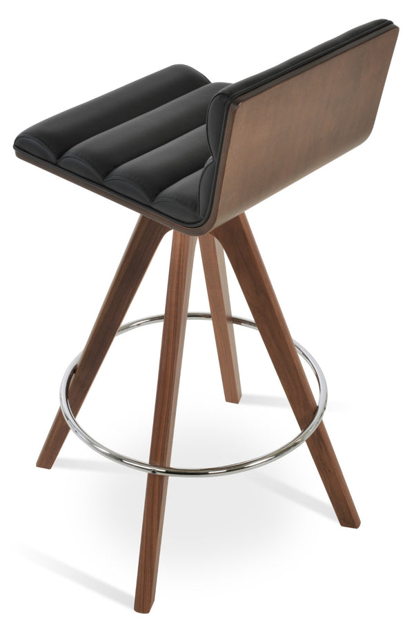 Soho Concept Corona Pyramid Swivel Barstools With Soft Leatherette Upholstery & Stylish Wood Base Options Walnut,Black  Soho-concept-dining-chair-10960